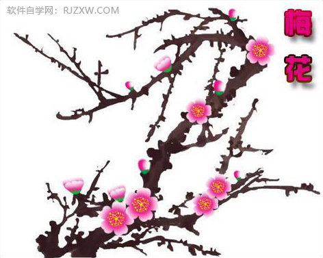 用Photoshop鼠绘漂亮的梅花第14步