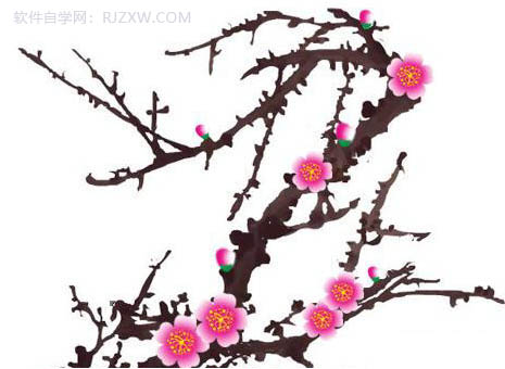 用Photoshop鼠绘漂亮的梅花第12步